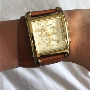 Michael Kors Watch - brown leather wrap watch